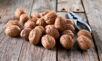 Walnuts on rustic wooden table | https://fruitsauction.com/